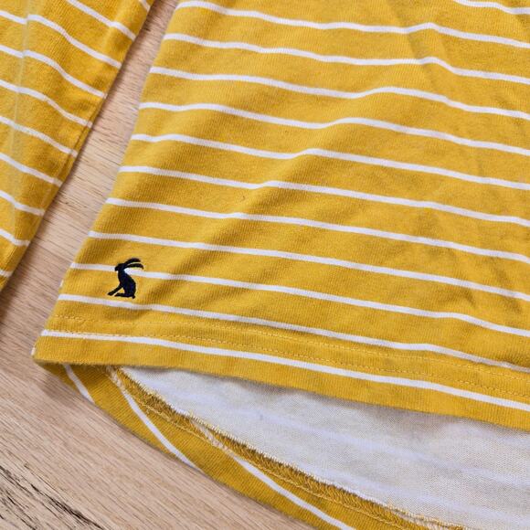 Joules Harbour Print Boat Neck Mustard Yellow Bee Stripe Long Sleeve Shirt US 4 - Picture 3 of 10